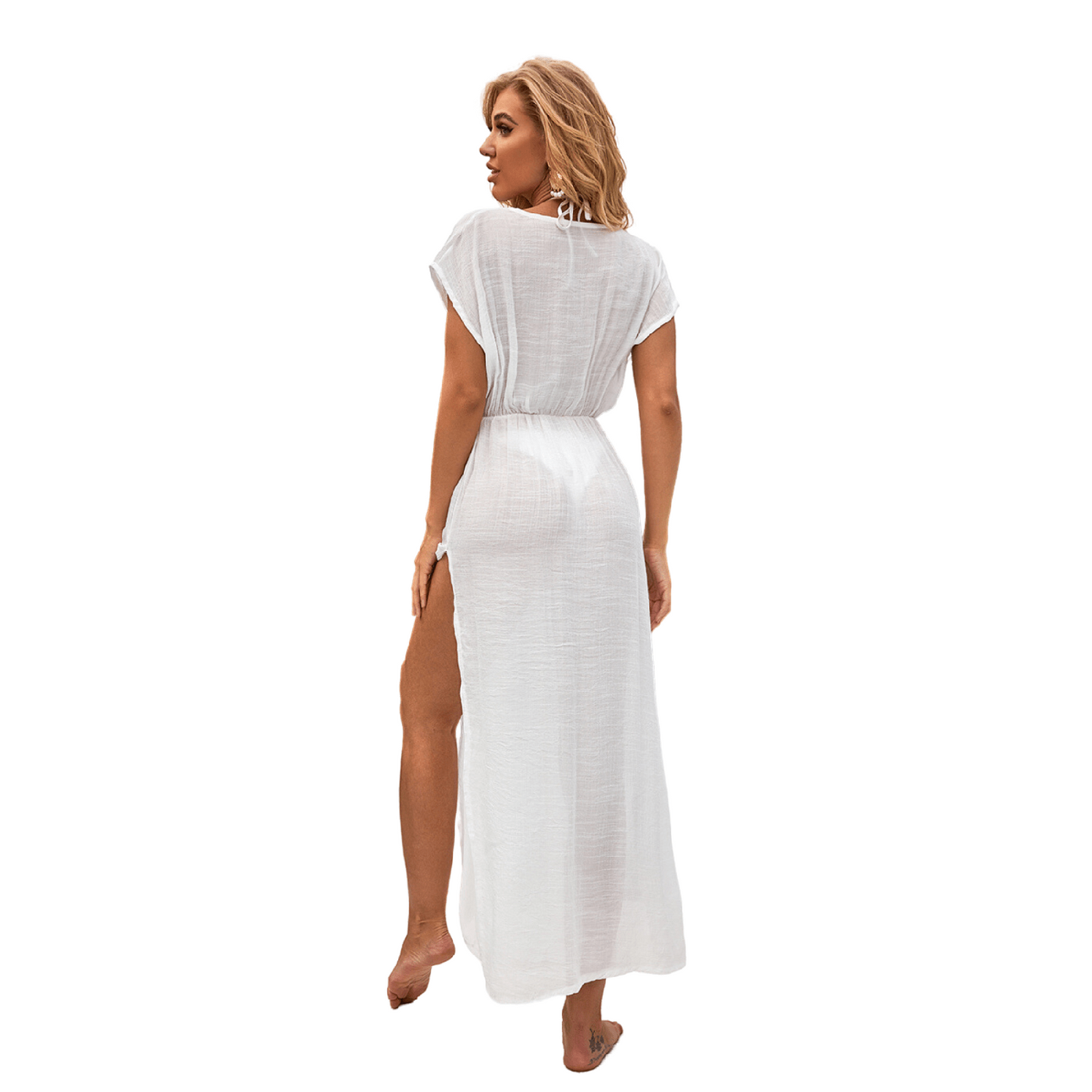 VESTIDO DE PLAYA BLANCO