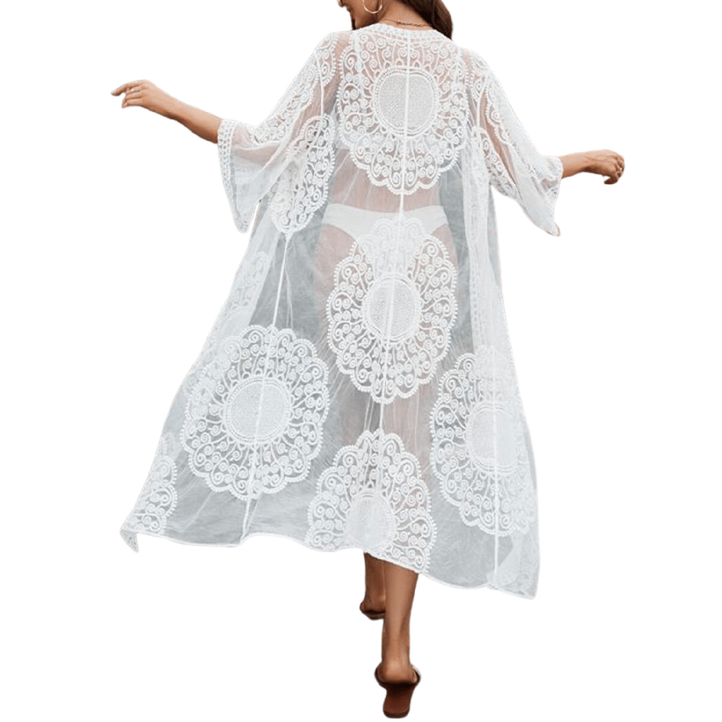 KIMONO PLAYERO EN ENCAJE