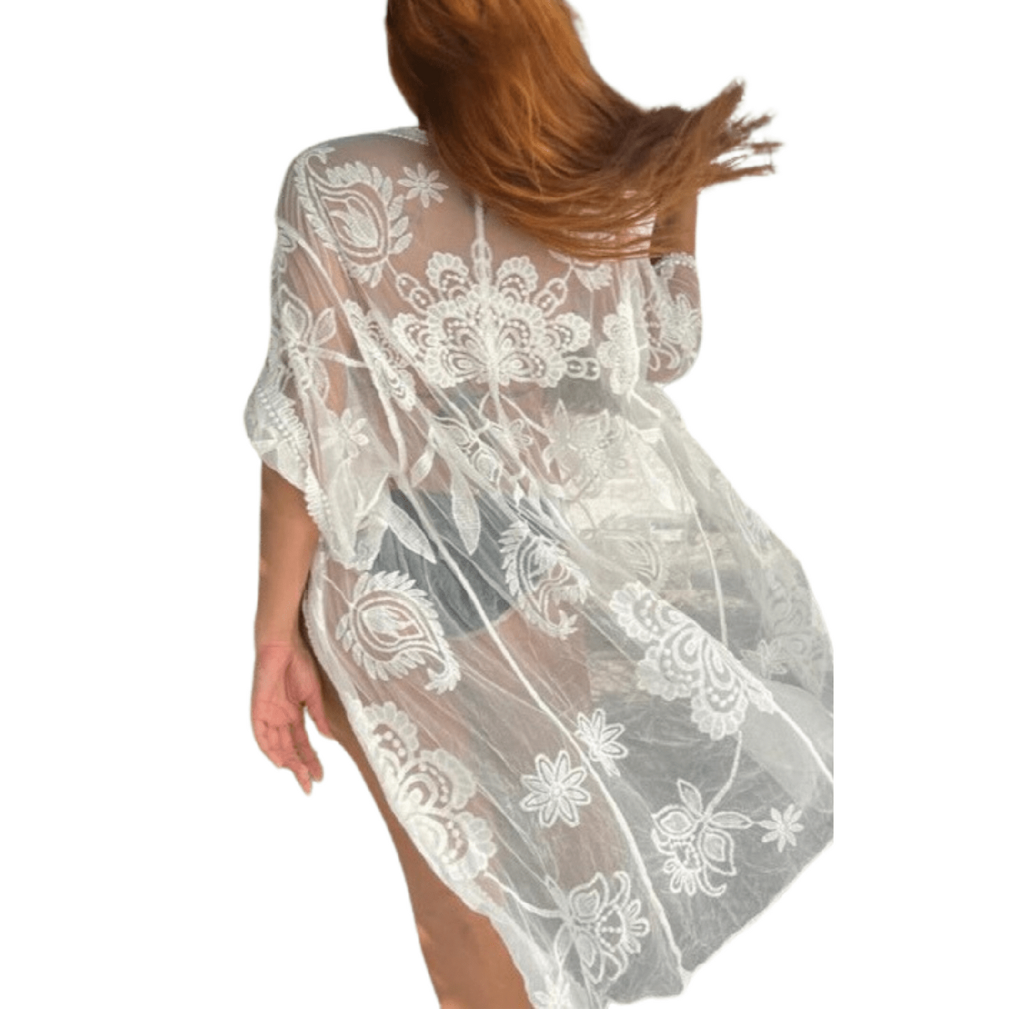 KIMONO PLAYERO EN ENCAJE