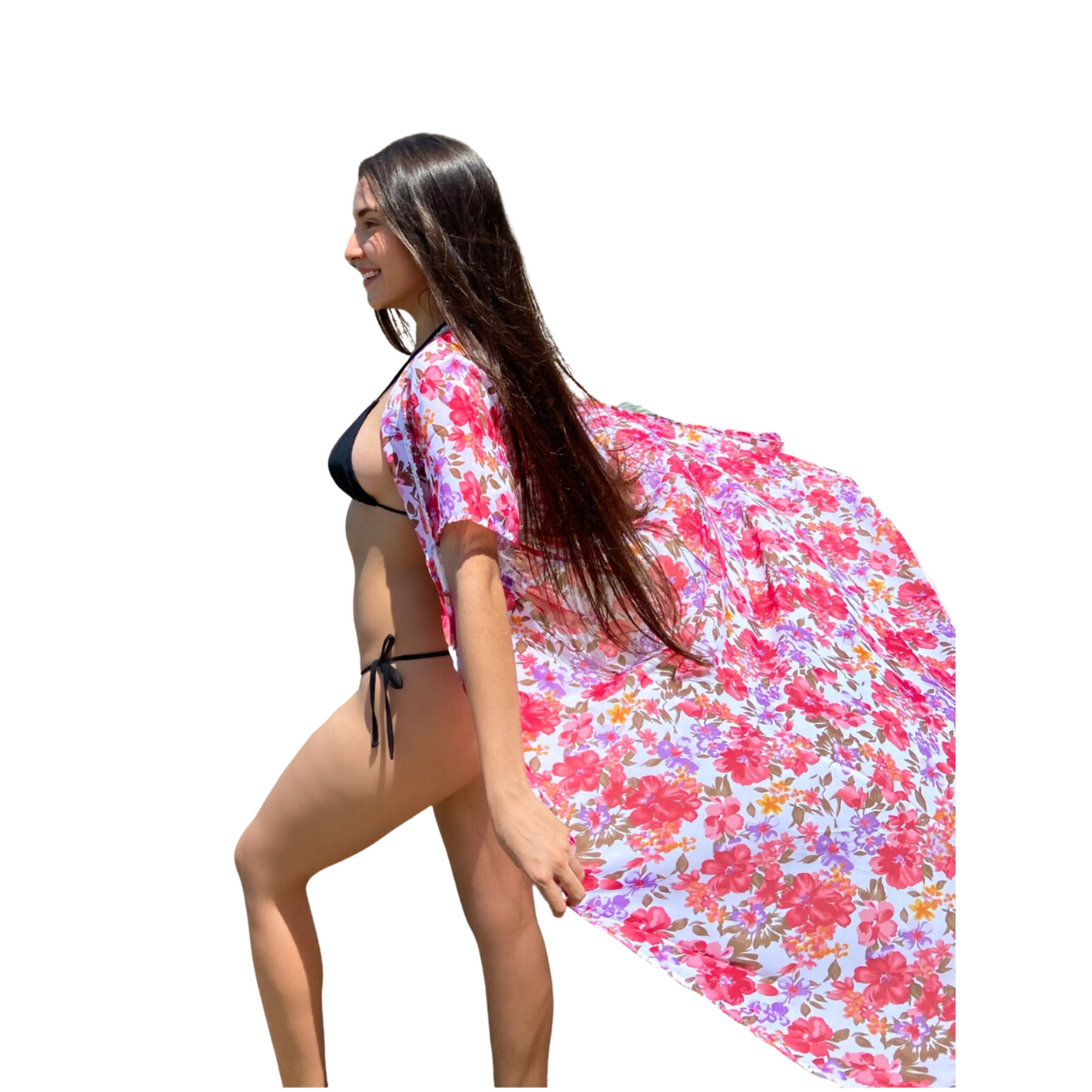 SALIDA DE BAÑO ESTAMPADA FUCSIA