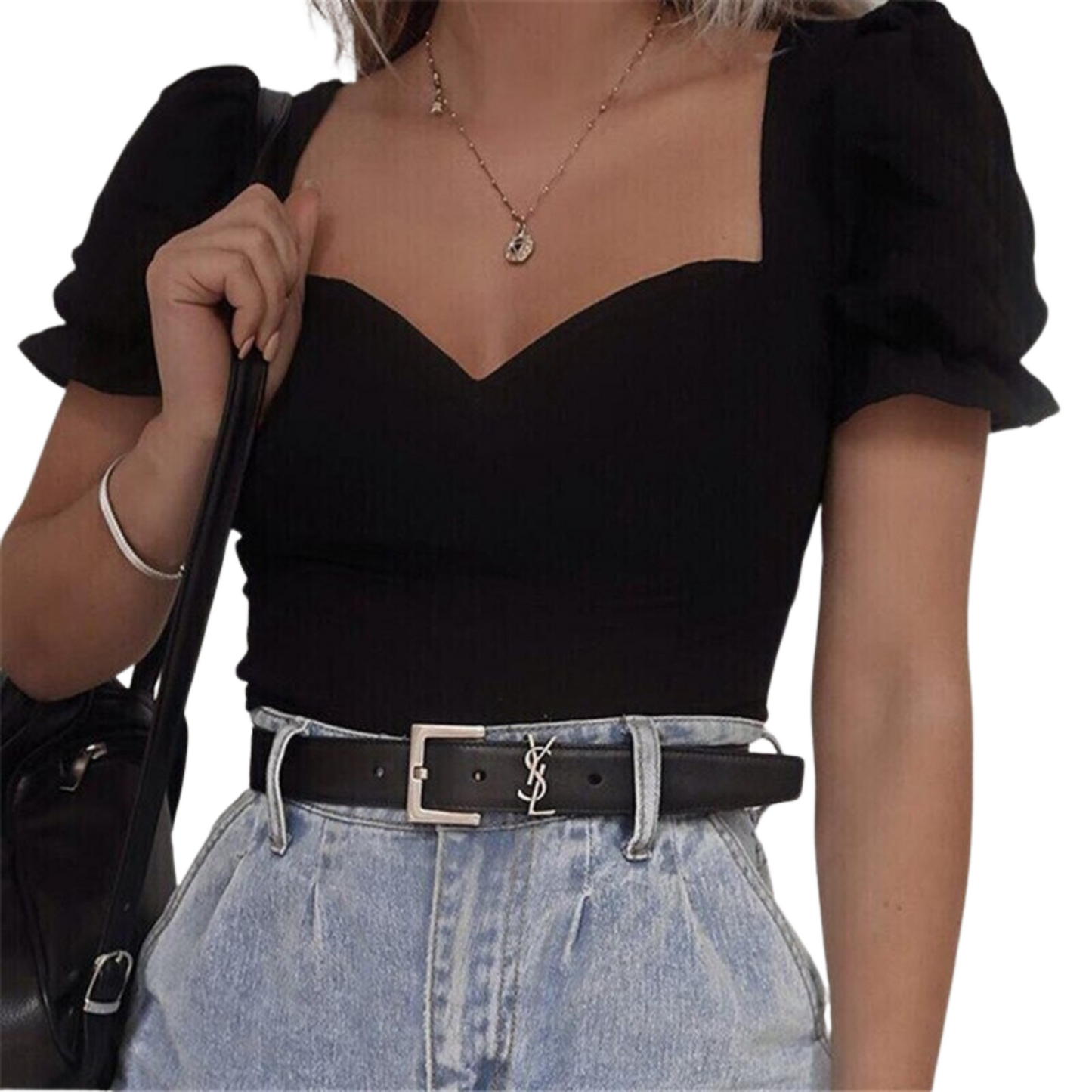 BLUSA CROP TOP NEGRA