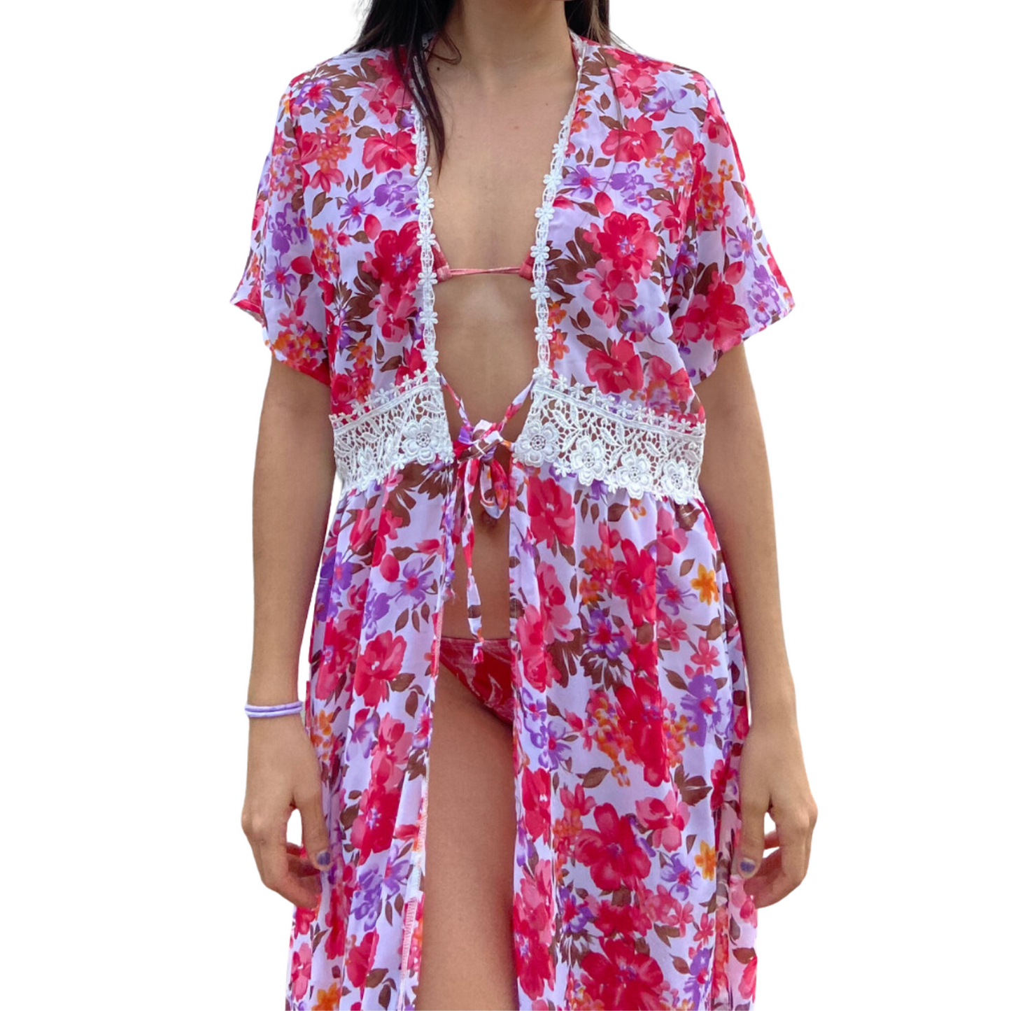 SALIDA DE BAÑO ESTAMPADA FUCSIA