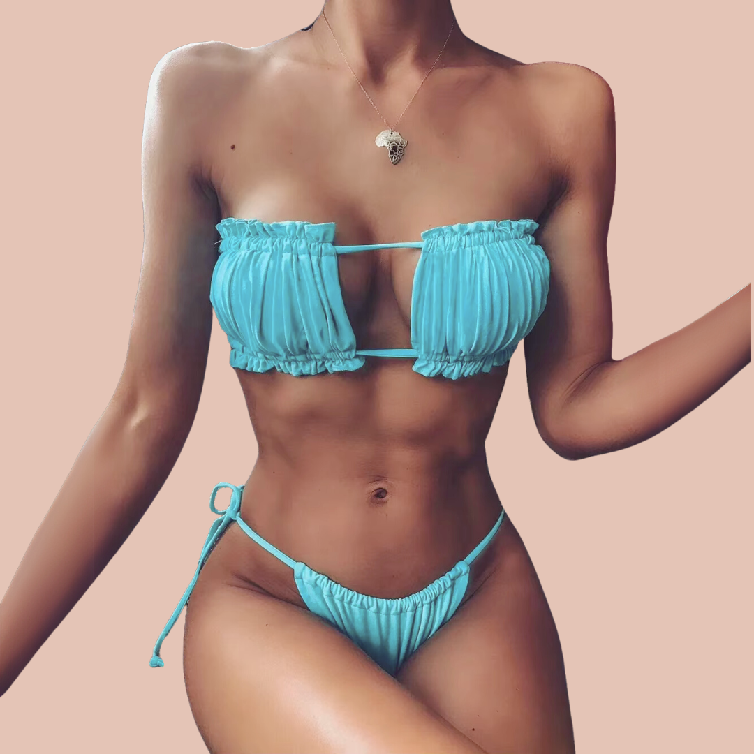 BIKINI ARRUCHADO AZUL CLARO