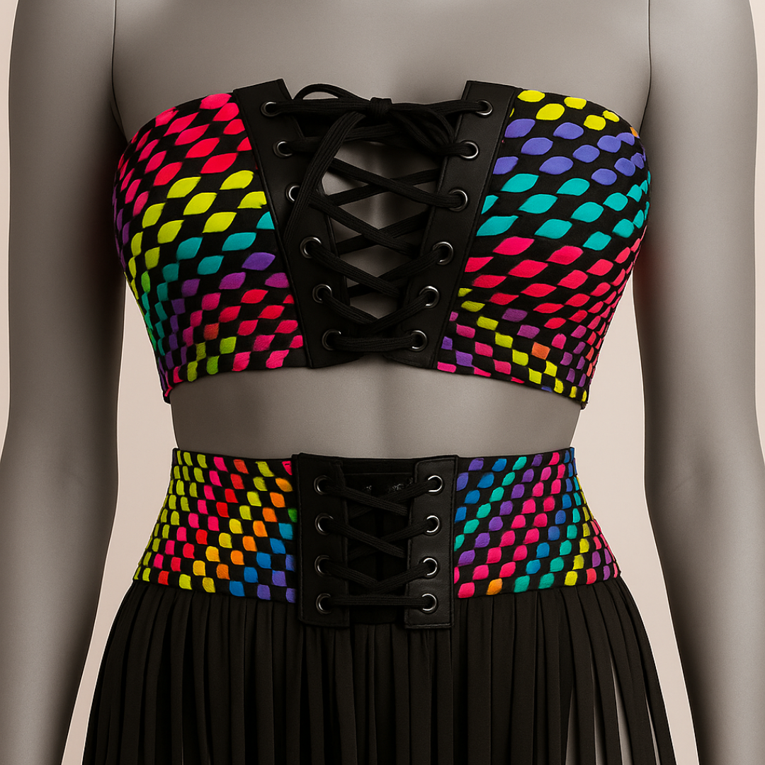 SET FALDA Y TOP EN MACRAME