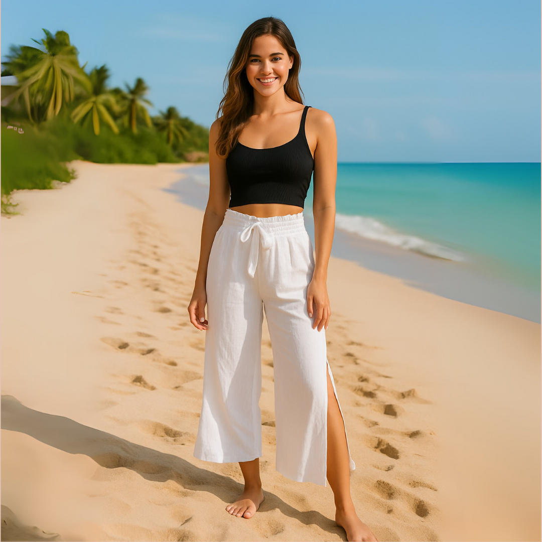 PANTALON BLANCO MARIPOSA