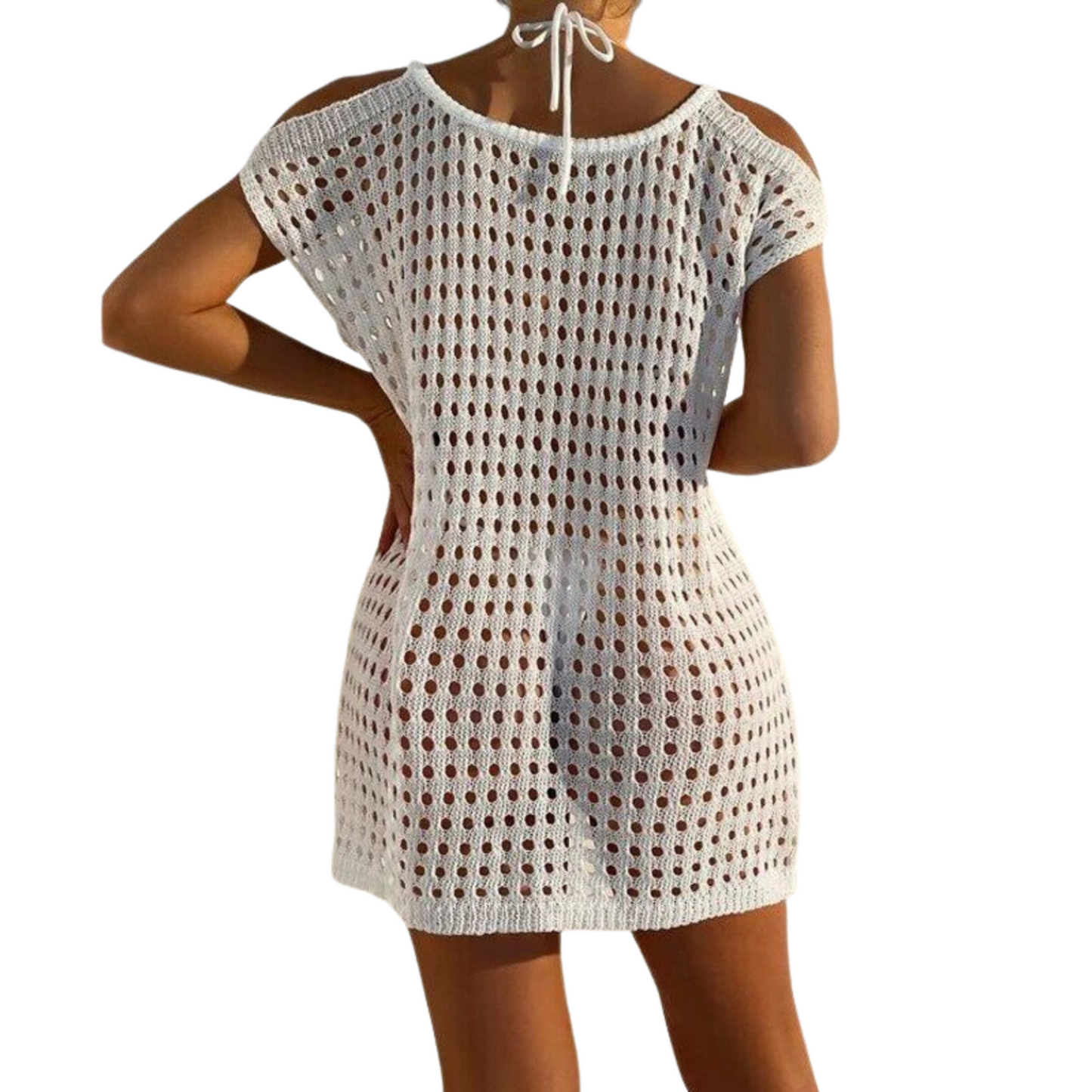 SALIDA DE BAÑO TEJIDA CROCHET BLANCO