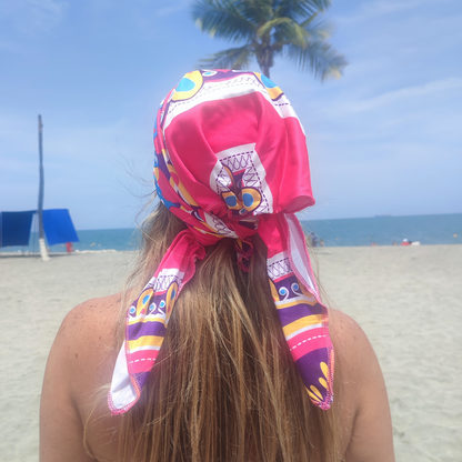 PAÑOLETA MANDALAS FUCSIA