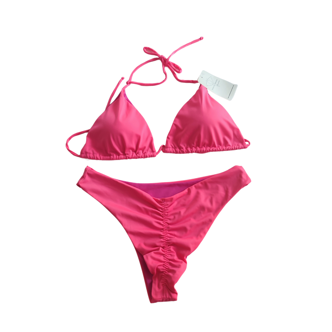 CONJUNTO LUISA FUCSIA (BIKINI + TOP + PAREO)