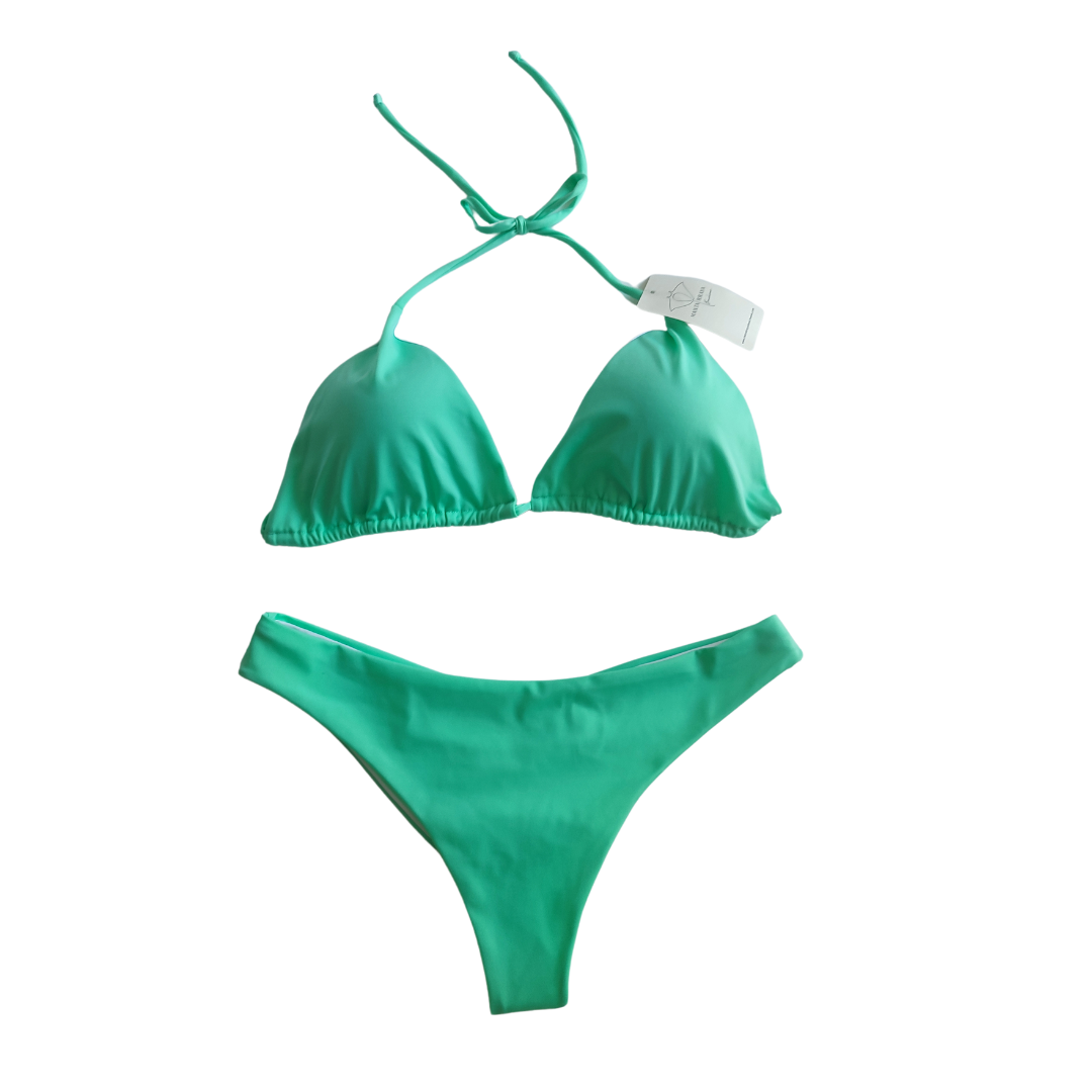 CONJUNTO LUISA VERDE (BIKINI + TOP + PAREO)