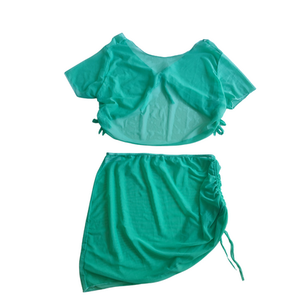 CONJUNTO LUISA VERDE (BIKINI + TOP + PAREO)