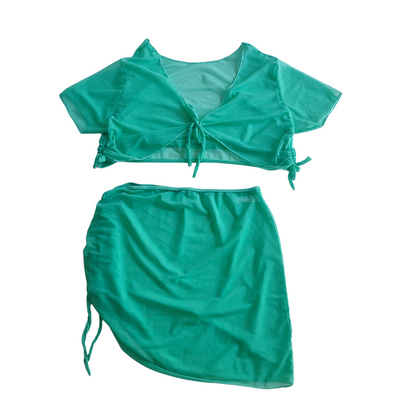 CONJUNTO LUISA VERDE (BIKINI + TOP + PAREO)