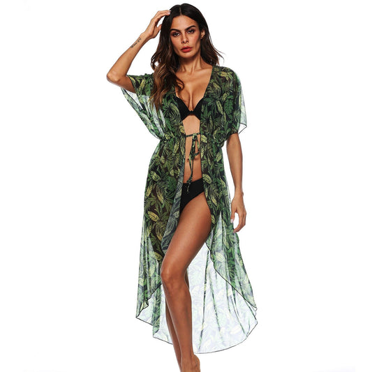 SALIDA DE BAÑO KIMONO HOJAS