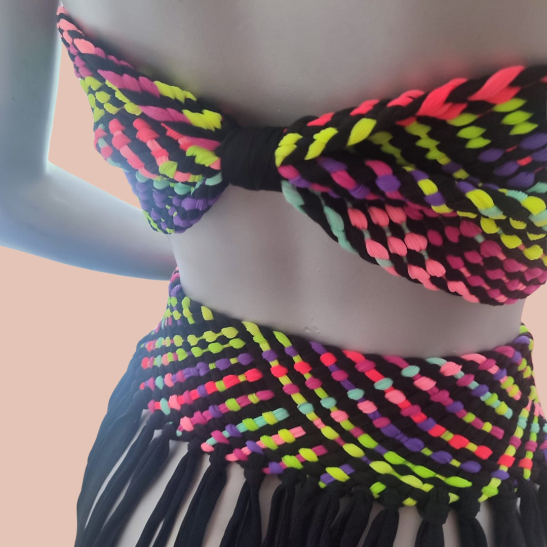 SET FALDA Y TOP EN MACRAME
