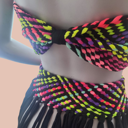 SET FALDA Y TOP EN MACRAME