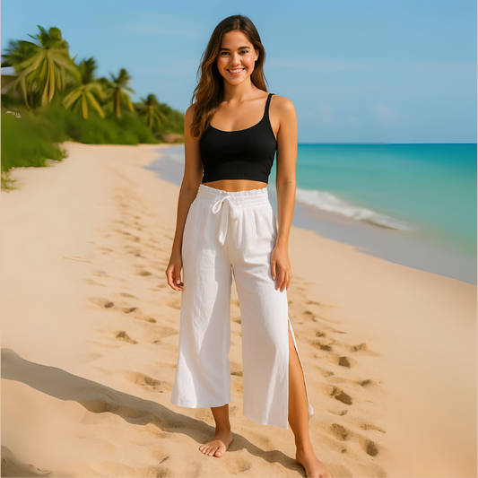 PANTALON BLANCO MARIPOSA