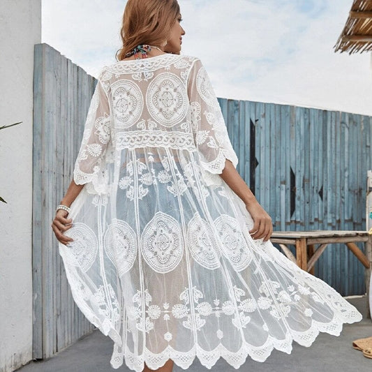 KIMONO PLAYERO EN ENCAJE